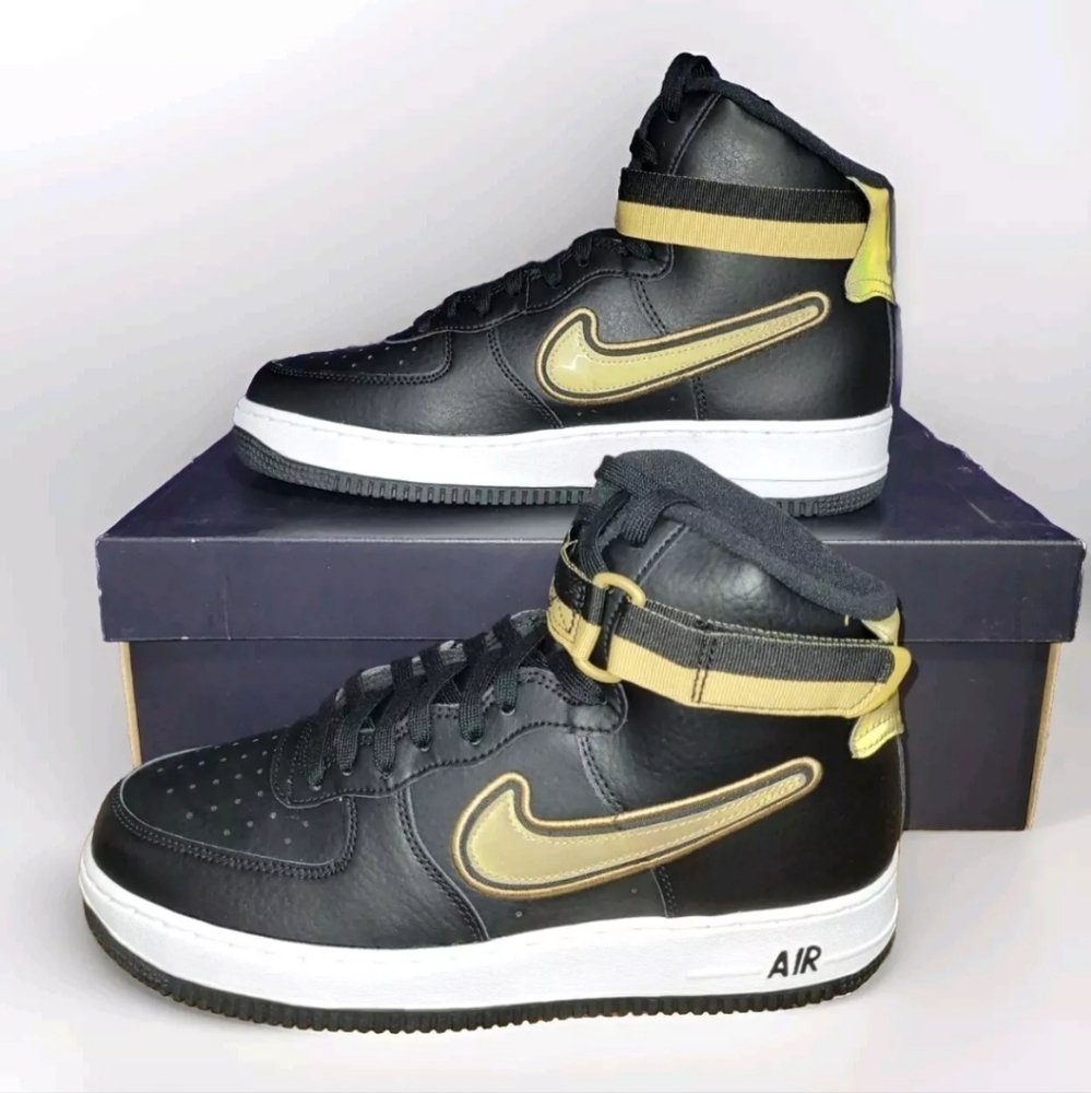 Nike Air Force 1 '07 LV8 Sport High Top AF1 Nba Hologram Metallic Gold AUTHENTIC